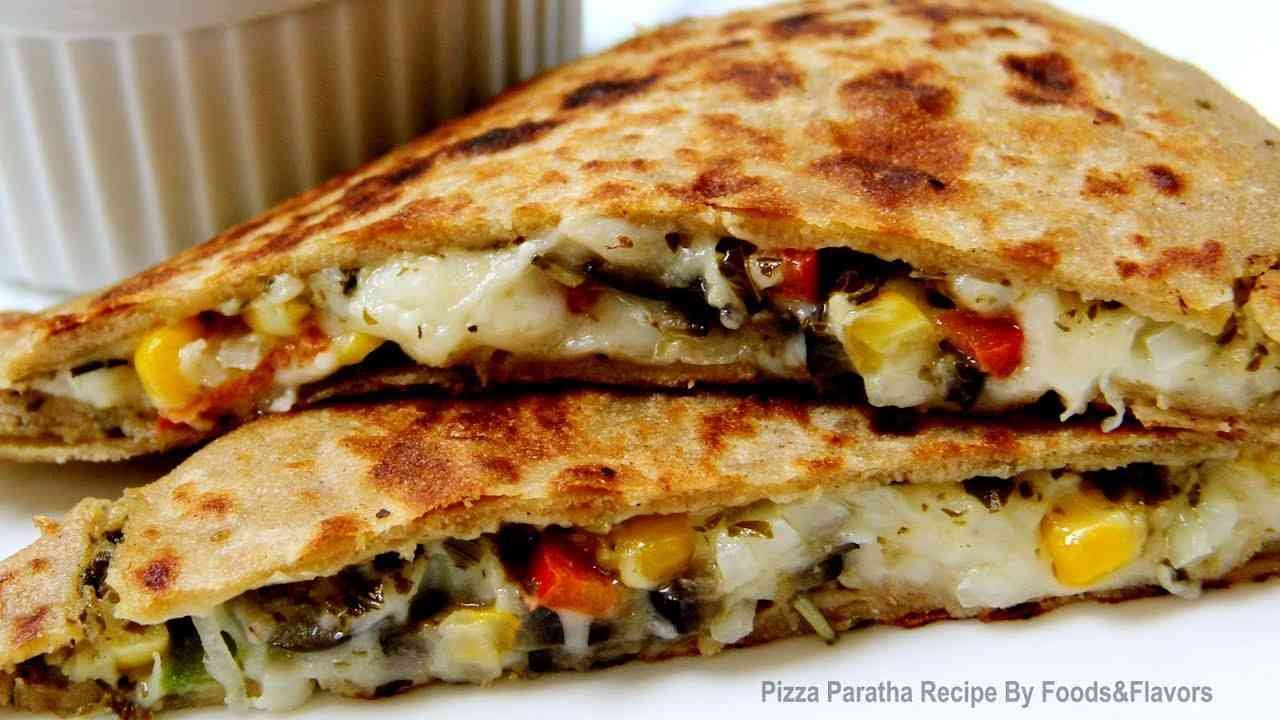 Pizza Paratha Recipe - Pizza